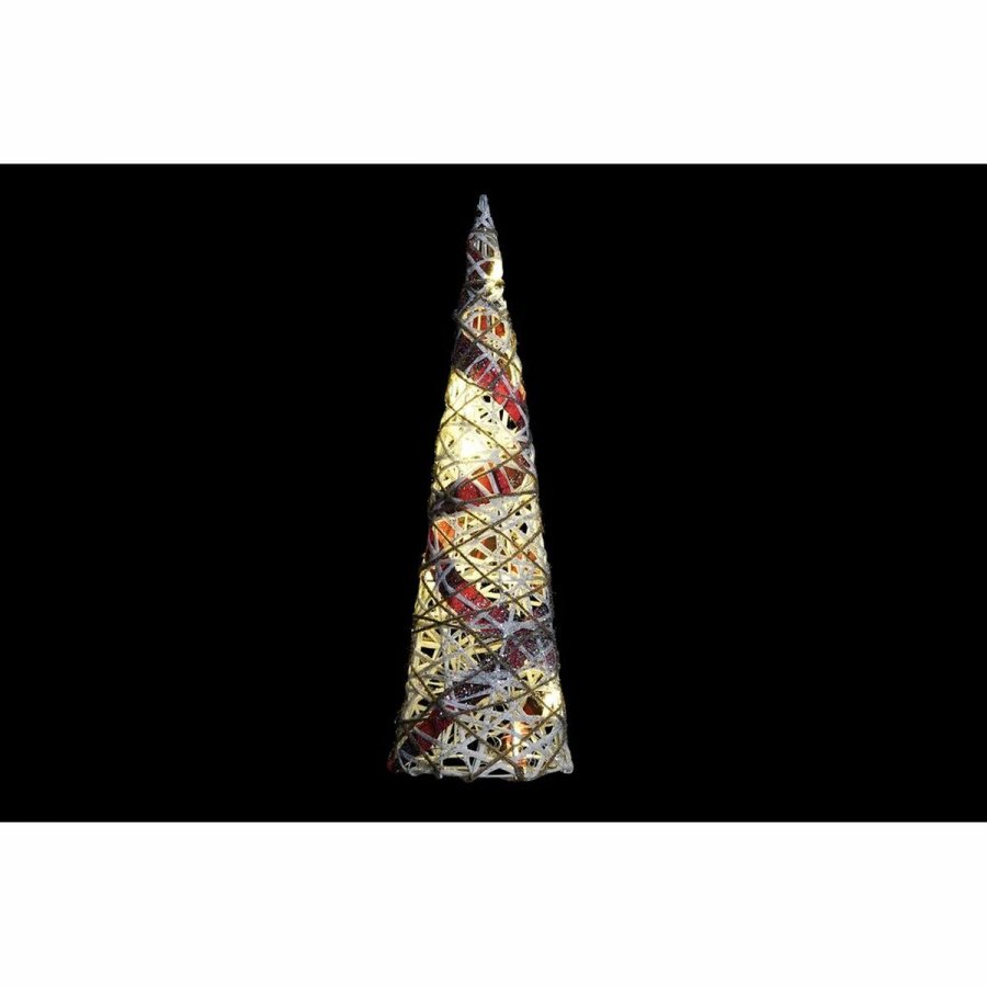 Indretning DKD Home Decor Kegler Jul LED Hvid Sort Rd Natur snefald 20 x 20 x 80 cm (3 Dele) #13