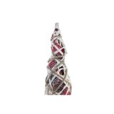Indretning DKD Home Decor Kegler Jul LED Hvid Sort Rd Natur snefald 20 x 20 x 80 cm (3 Dele) #5