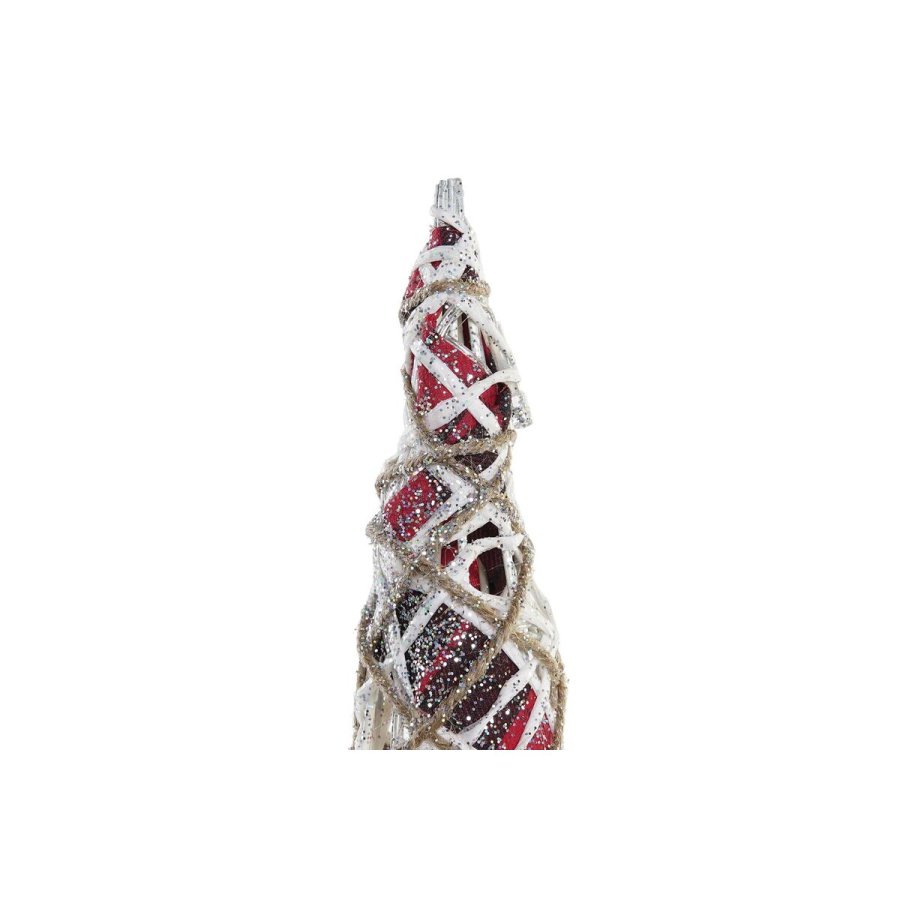Indretning DKD Home Decor Kegler Jul LED Hvid Sort Rd Natur snefald 20 x 20 x 80 cm (3 Dele) #5