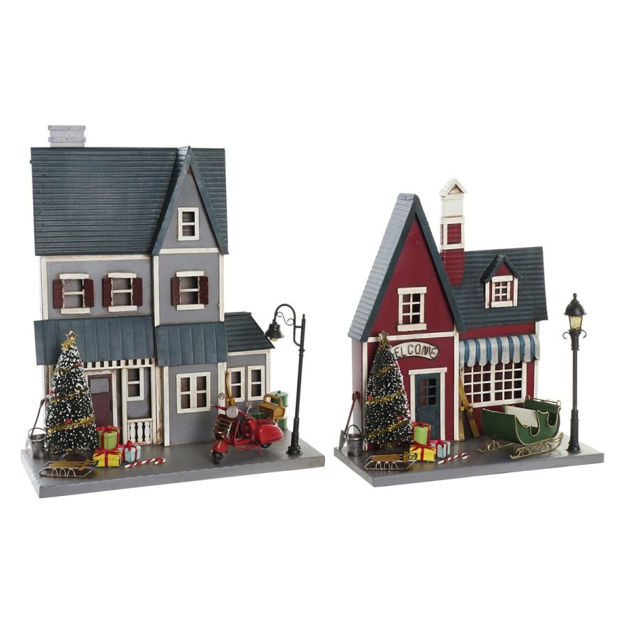 Julepynt DKD Home Decor Metal PVC Hus (30 x 12,5 x 40 cm) (2 enheder) #1