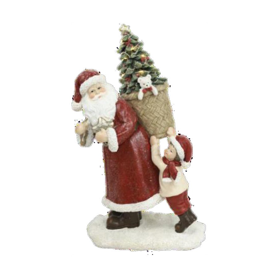 Julepynt DKD Home Decor Harpiks Julemanden (2 enheder) (12 x 9 x 19 cm) #1