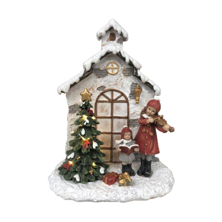 Julepynt DKD Home Decor Harpiks Hus (16,5 x 9 x 21 cm) (2 enheder) #5