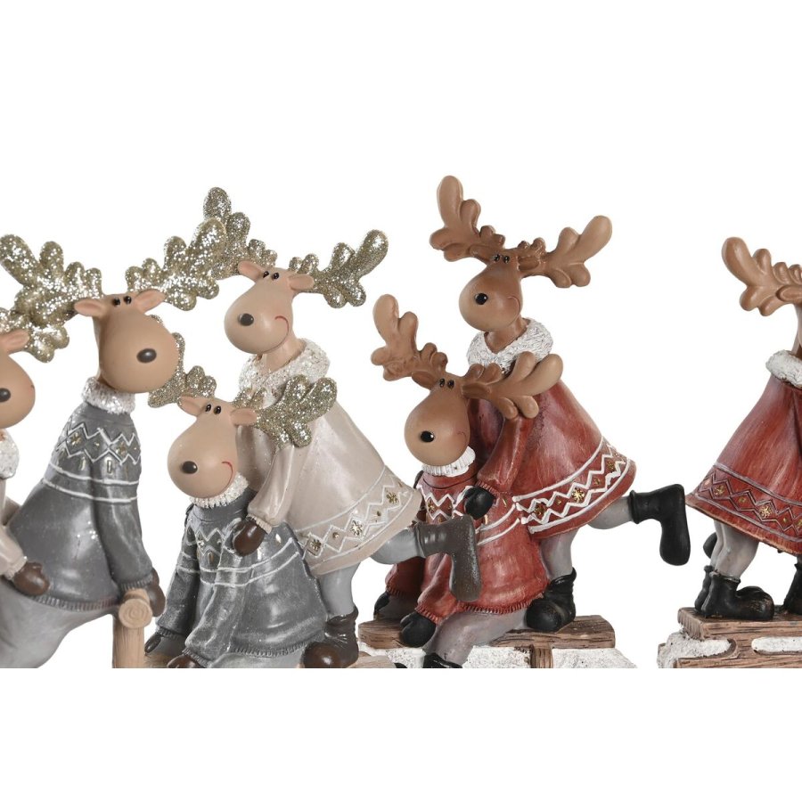 Julepynt DKD Home Decor Harpiks Rensdyr (13 x 6 x 18 cm) (4 enheder) #17