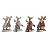 Julepynt DKD Home Decor Harpiks Rensdyr (13 x 6 x 18 cm) (4 enheder) #1