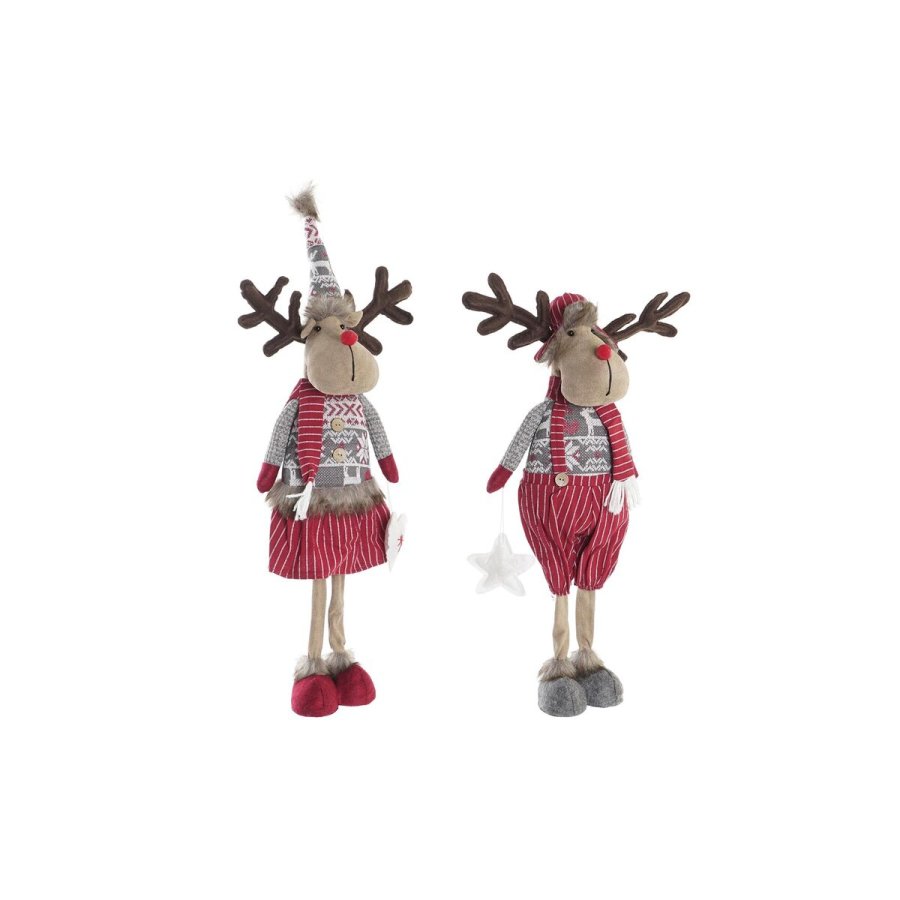 Dekorativ figur DKD Home Decor Jul Rensdyr Polyester (20 x 10 x 58 cm) (2 enheder) #1