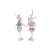 Julepynt DKD Home Decor Rensdyr Polyester (20 x 17 x 60 cm) (2 enheder) #1