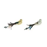 Julepynt DKD Home Decor Polyester Ptica Paillietter (26 x 5 x 7 cm) (2 enheder) #1
