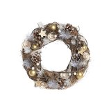 Adventskrans DKD Home Decor Natur Gylden Brun Ananas (34 x 34 x 8 cm) #1