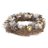 Adventskrans DKD Home Decor Natur Gylden Brun Ananas (34 x 34 x 8 cm) #5