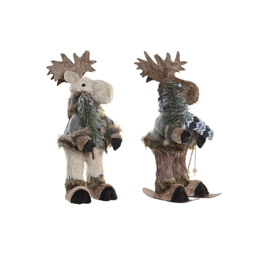 Dekorativ figur DKD Home Decor Jul Rensdyr Natur polystyren (15 x 16 x 35 cm) (2 enheder) #1