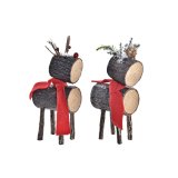 Dekorativ figur DKD Home Decor Jul Skinne Rensdyr Birk (10 x 9 x 23 cm) (2 enheder) #1