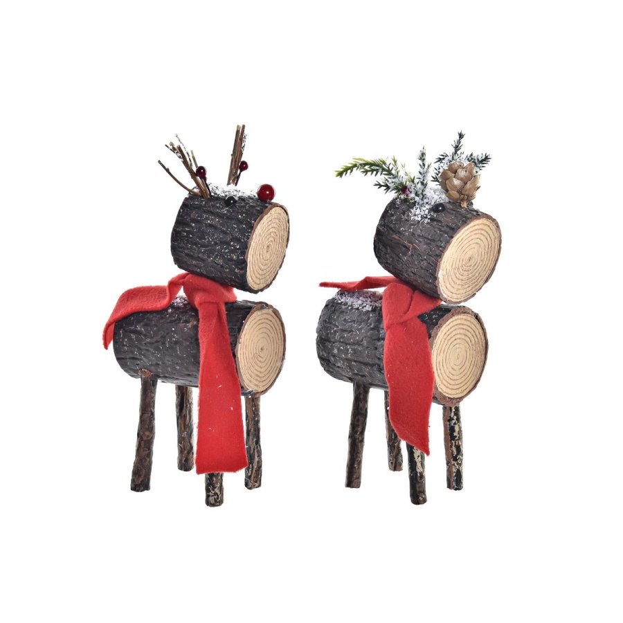 Dekorativ figur DKD Home Decor Jul Skinne Rensdyr Birk (10 x 9 x 23 cm) (2 enheder) #1