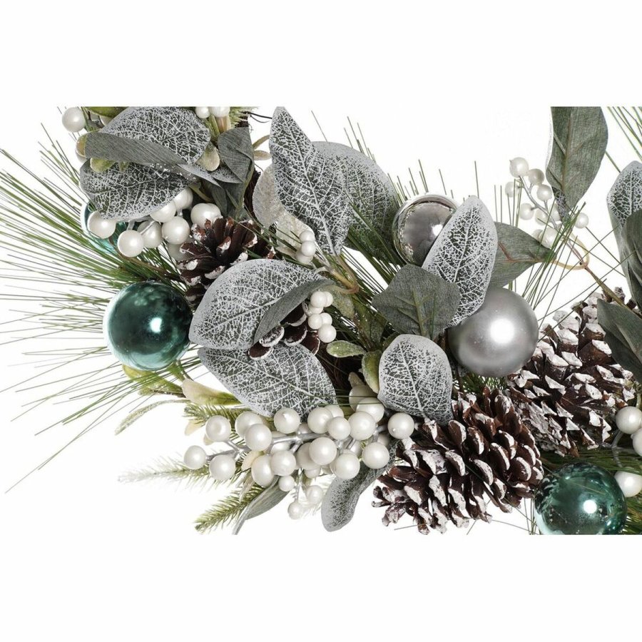 Adventskrans DKD Home Decor Bl Hvid Brun PVC 60 x 60 x 12 cm #5
