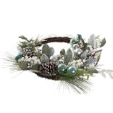 Adventskrans DKD Home Decor Bl Hvid Brun PVC 60 x 60 x 12 cm #9