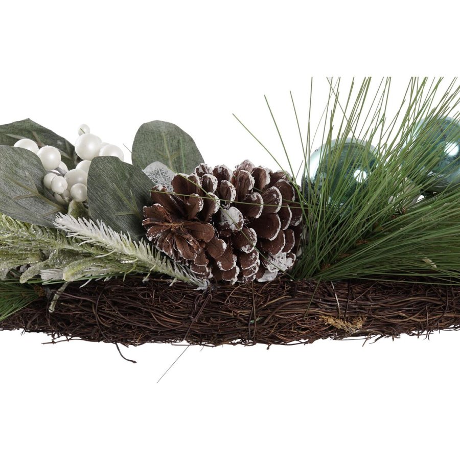 Adventskrans DKD Home Decor Bl Hvid Brun PVC 60 x 60 x 12 cm #13