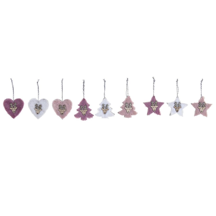 Juledekorationsst DKD Home Decor Polyester (22 x 8 x 1 cm) (3 enheder) #1