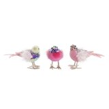 Julepynt DKD Home Decor Polyester Ptica (18 x 8 x 13 cm) (3) (3 enheder) #1