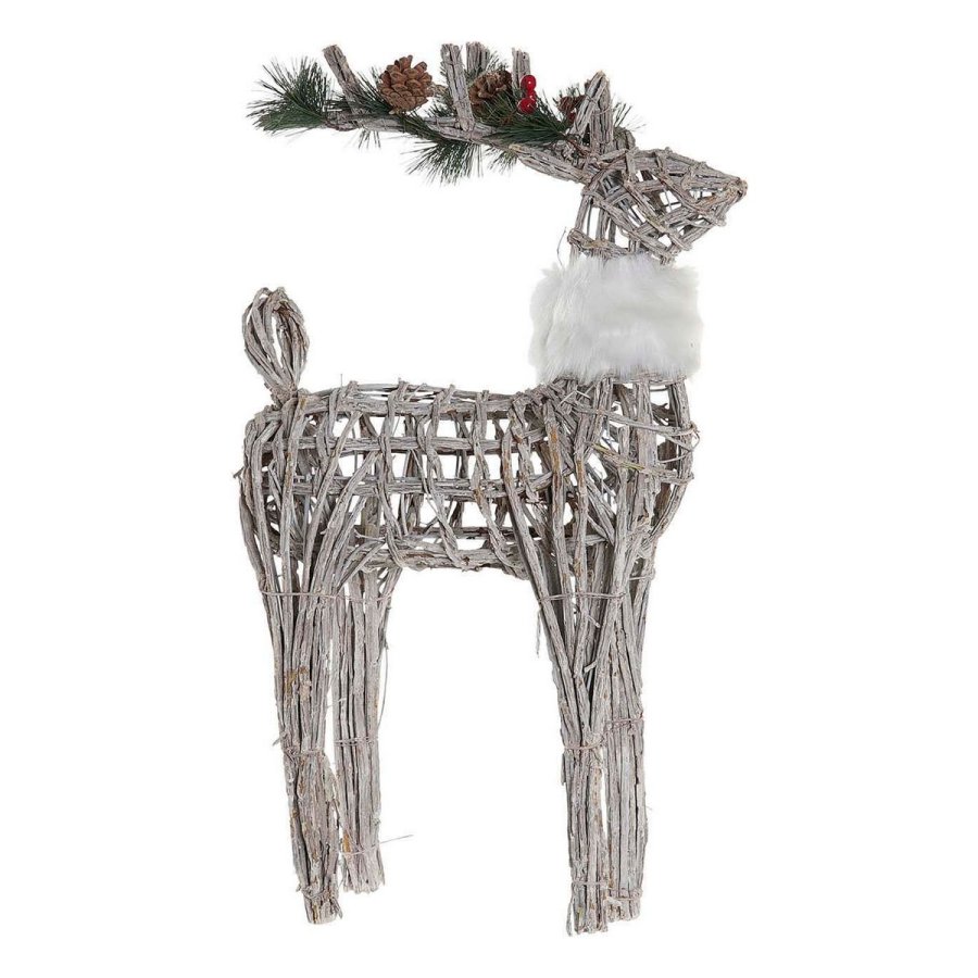 Julepynt DKD Home Decor Hvid Rensdyr 33 x 14 x 60 cm #1