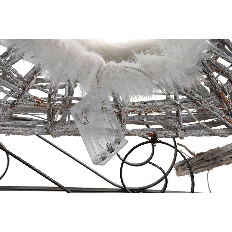 Julepynt DKD Home Decor Ren og slde Hvid flet Rensdyr 75 x 20 x 53 cm #13