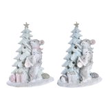 Julepynt DKD Home Decor Mus Harpiks (13 x 8,5 x 16 cm) (2 enheder) #1