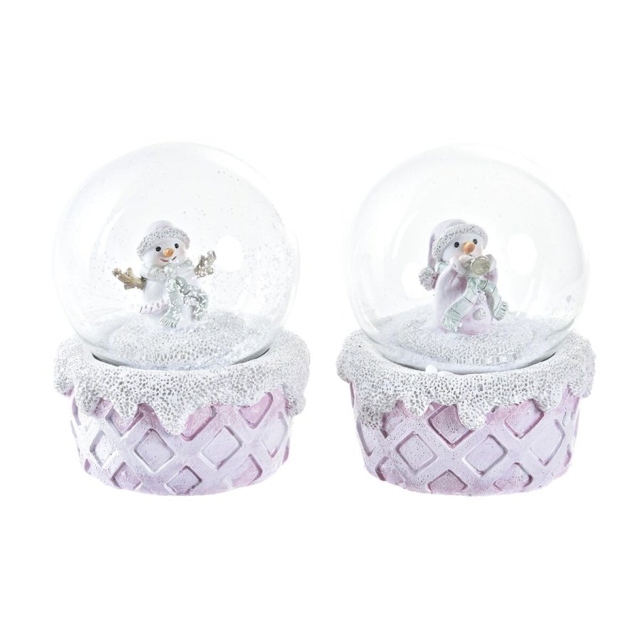 Julekugle DKD Home Decor Krystal Harpiks (2 enheder) (7 x 7 x 9 cm) #1