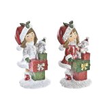 Julepynt DKD Home Decor Harpiks Piger (6,5 x 6,5 x 12 cm) (2 enheder) #1
