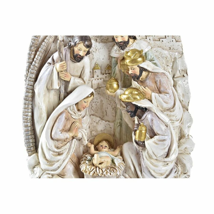 Betlehem dekoration DKD Home Decor Gylden Fldefarvet Harpiks Multifarvet (18 x 9 x 25,5 cm) (2 enheder) #9