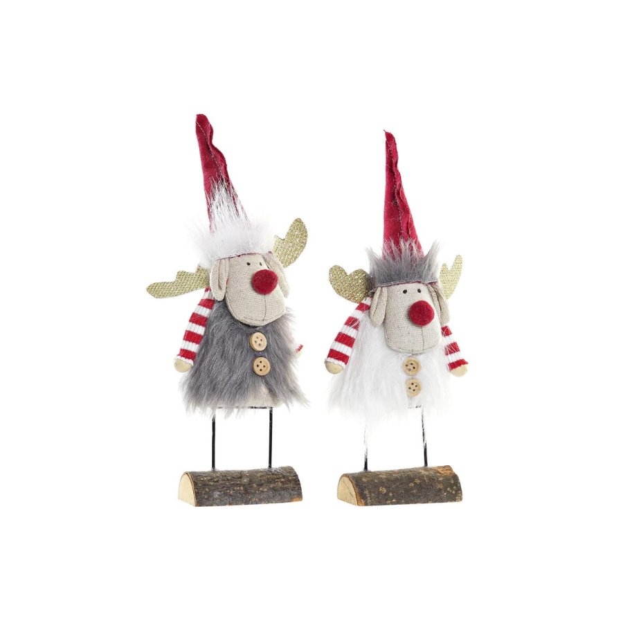 Julepynt DKD Home Decor Polyester Rensdyr (8 x 5 x 23 cm) (2 enheder) #1