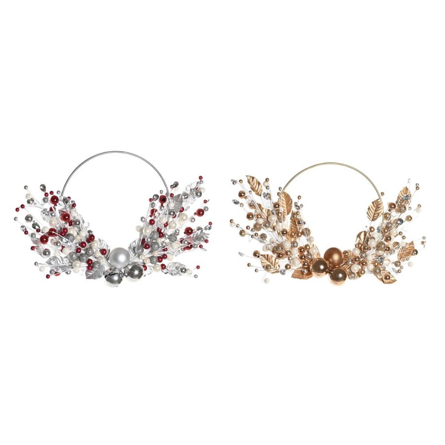 Adventskrans DKD Home Decor Metal Polyester (55 x 5 x 40 cm) (2 enheder) #1