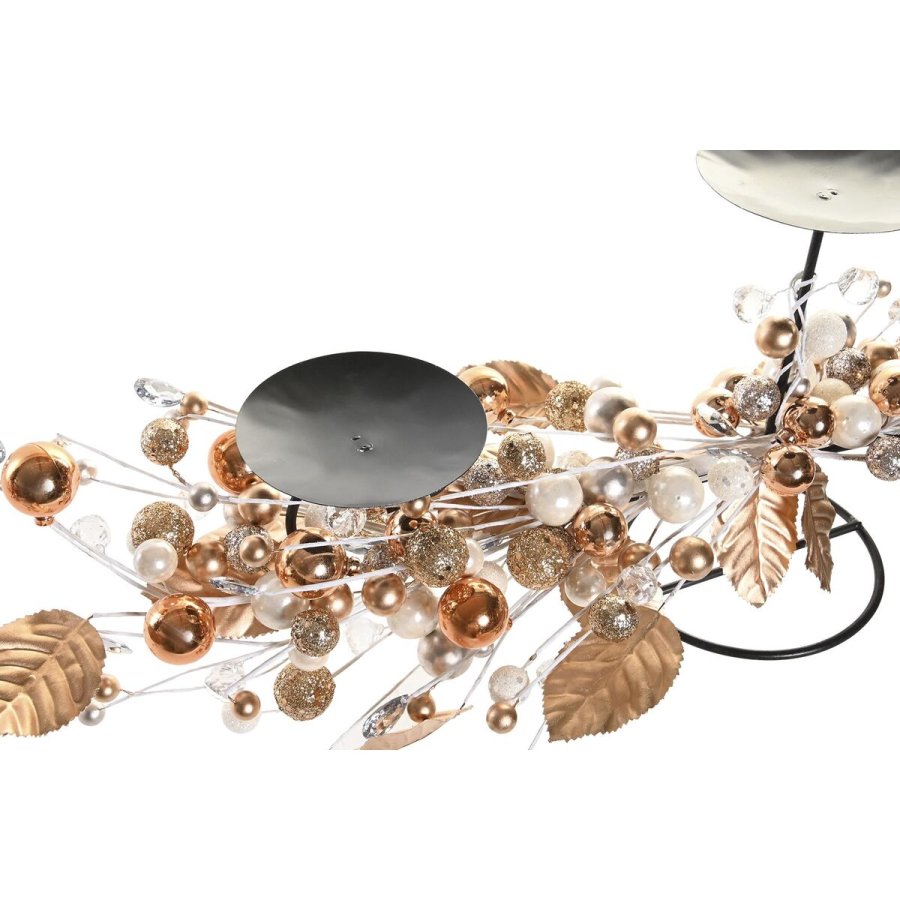 Kandelaber DKD Home Decor Perler Slvfarvet Gylden Metal PVC (70 x 10 x 20 cm) (2 enheder) #3