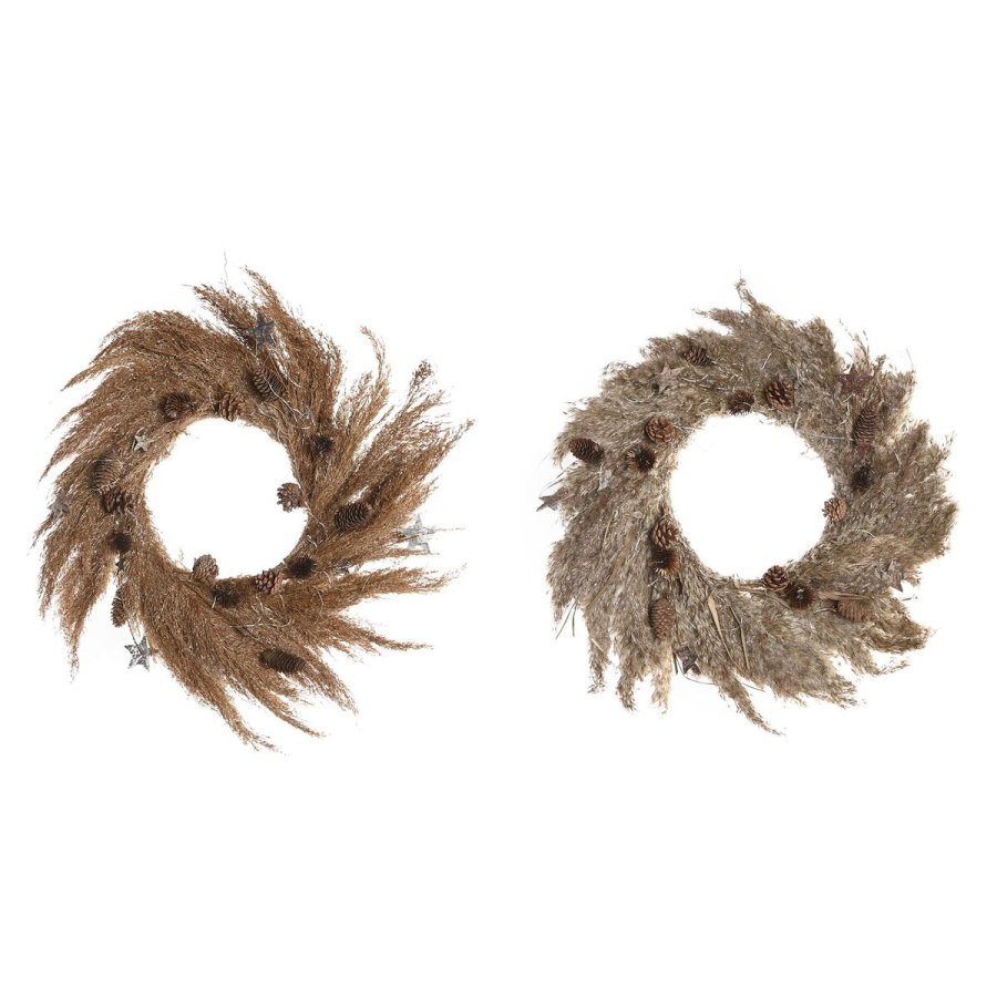 Adventskrans DKD Home Decor Blomst (2 enheder) (60 x 5 x 60 cm) #1