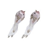 Julepynt DKD Home Decor Polyester Ptica (22 x 7 x 8 cm) (2 enheder) #1