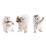 Julepynt DKD Home Decor Polyester Egern (13 x 16 x 21 cm) (3) (3 enheder) #1