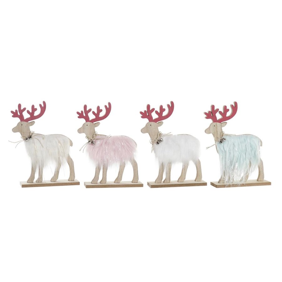 Julepynt DKD Home Decor Polyester MDF Rensdyr (23 x 5 x 16 cm) (4 enheder) #1