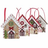 Julepynt DKD Home Decor Tr Hus (13 x 7 x 15 cm) (4 enheder) #9