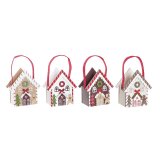 Julepynt DKD Home Decor Tr Hus (13 x 7 x 15 cm) (4 enheder) #1