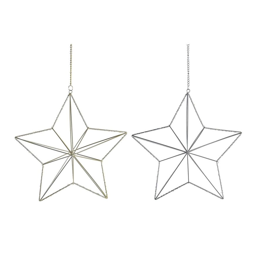 Julepynt DKD Home Decor Metal Stjerne (2 enheder) (30 x 11 x 30 cm) #1