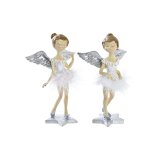 Julepynt DKD Home Decor Harpiks Engel (11 x 9 x 17 cm) (2 enheder) #1