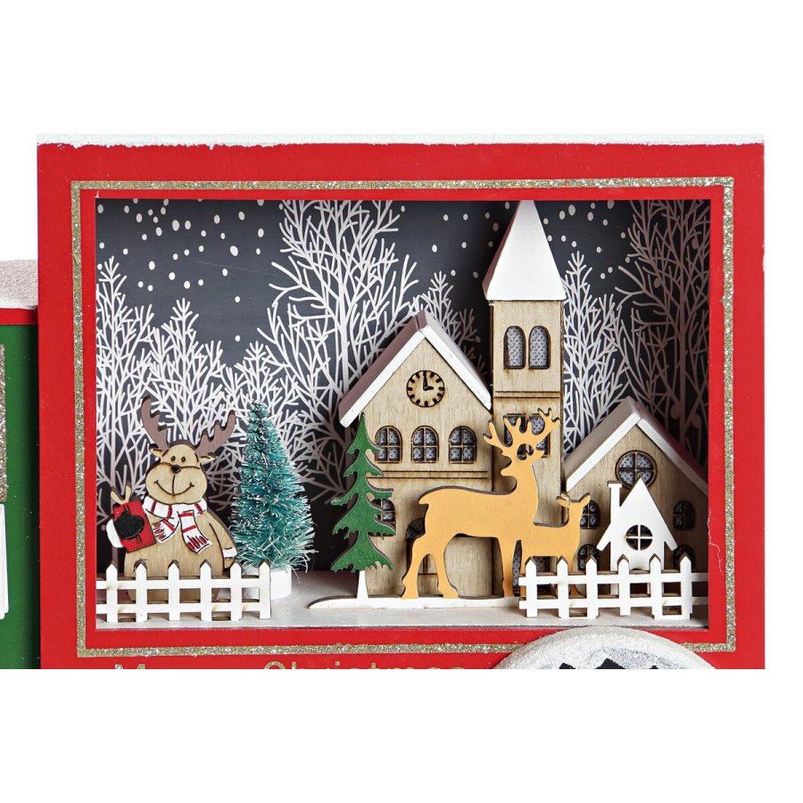 Adventskalender DKD Home Decor Lastbil LED Lys Tr MDF (31 x 9 x 20 cm) #13