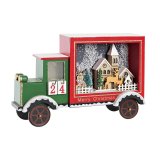 Adventskalender DKD Home Decor Lastbil LED Lys Tr MDF (31 x 9 x 20 cm) #1