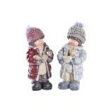 Julepynt DKD Home Decor Polyester Harpiks Drenge (15 x 12 x 35 cm) (2 enheder) #1