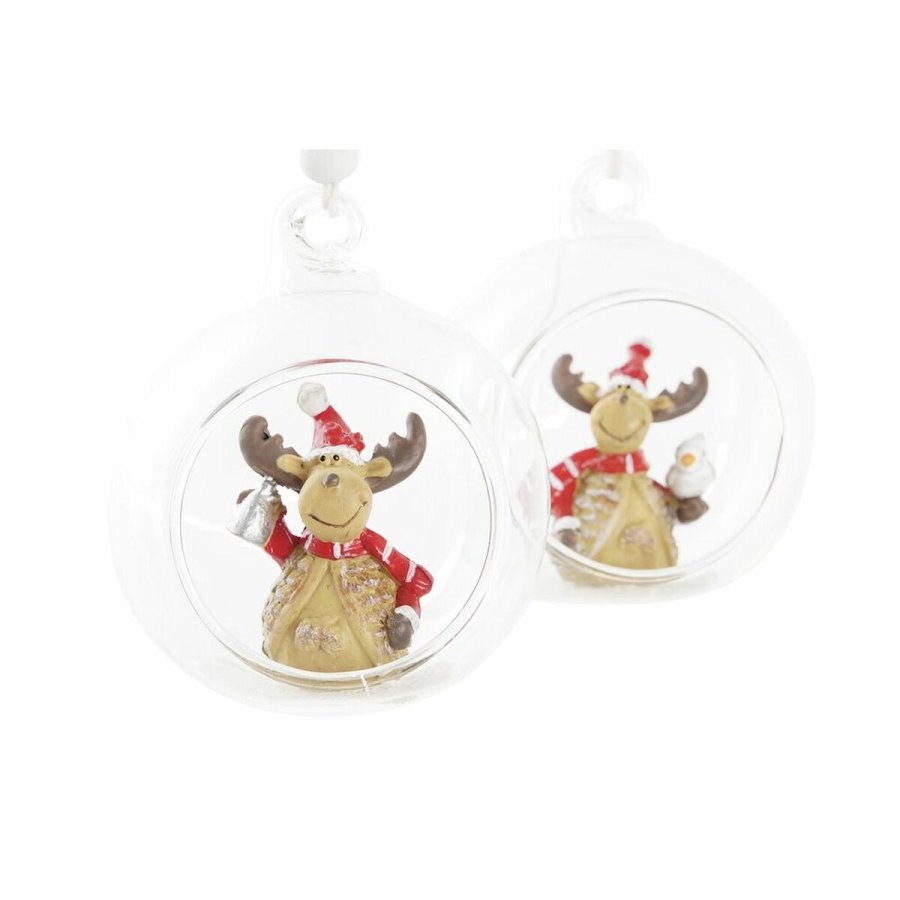 Julepynt DKD Home Decor Krystal Harpiks Rensdyr (7 x 6 x 8 cm) (4 enheder) #5
