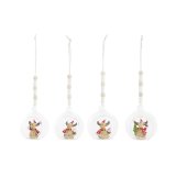 Julepynt DKD Home Decor Krystal Harpiks Rensdyr (7 x 6 x 8 cm) (4 enheder) #1