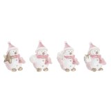 Julepynt DKD Home Decor Harpiks Sne dukke (3,5 x 2,5 x 4 cm) (4 enheder) #1
