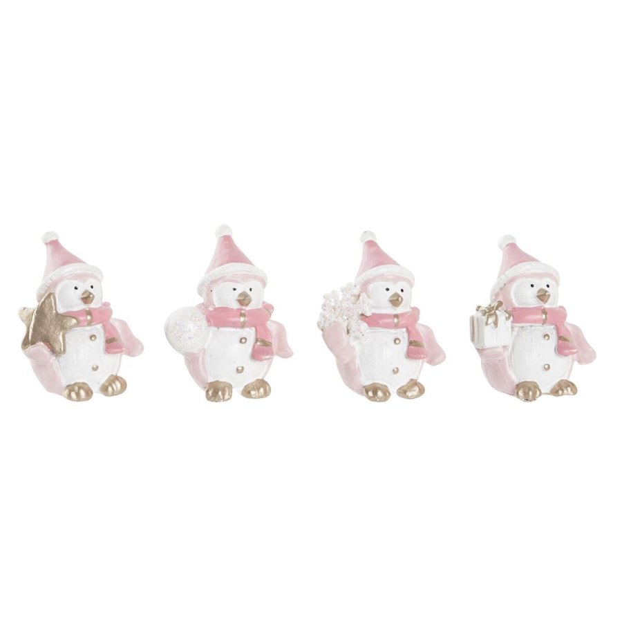 Julepynt DKD Home Decor Harpiks Sne dukke (3,5 x 2,5 x 4 cm) (4 enheder) #1