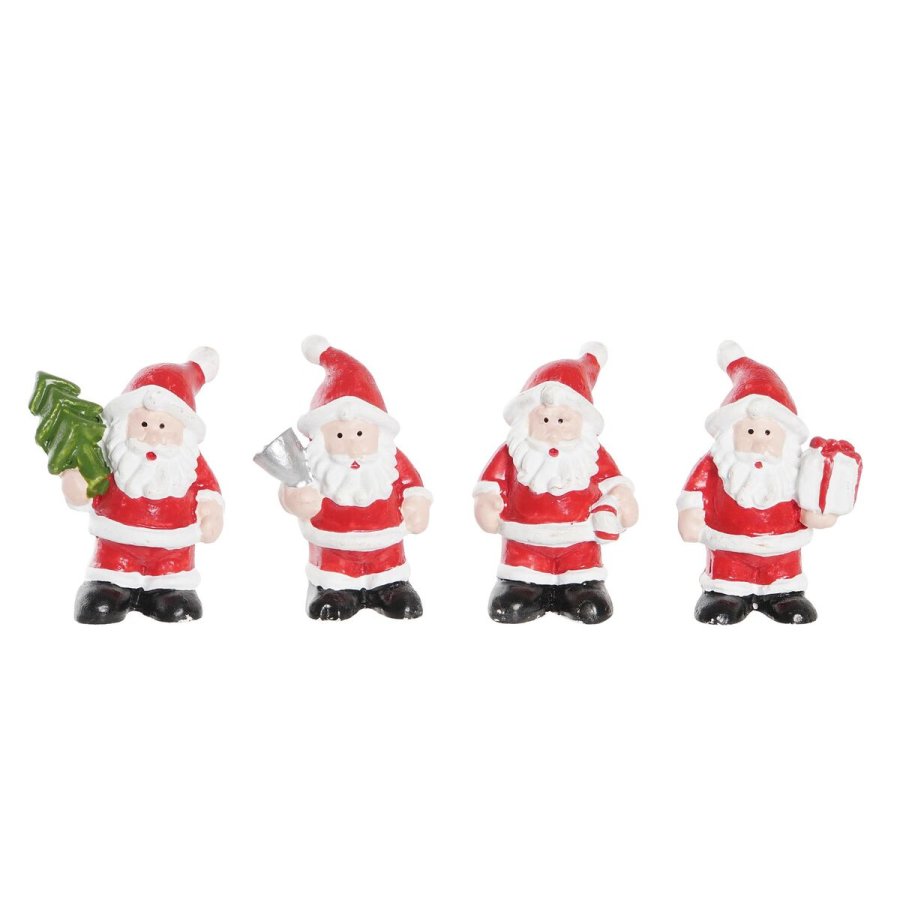 Julepynt DKD Home Decor Harpiks Julemanden (3,5 x 2,5 x 4 cm) (4 enheder) #1