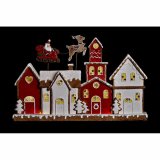 Julepynt DKD Home Decor Hus Hvid Rd Harpiks 41 x 7,5 x 27 cm #5