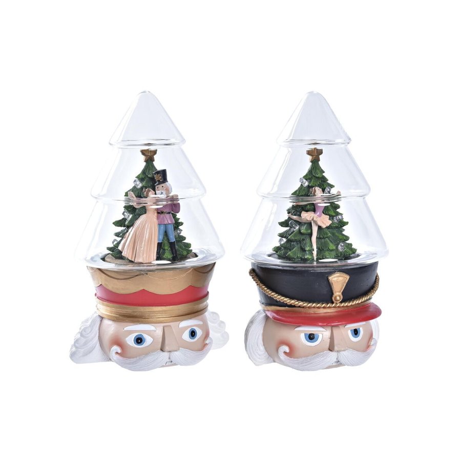 Lysdekoration DKD Home Decor Jul Rd Hvid (15 x 13,5 x 24 cm) (2 enheder) #1