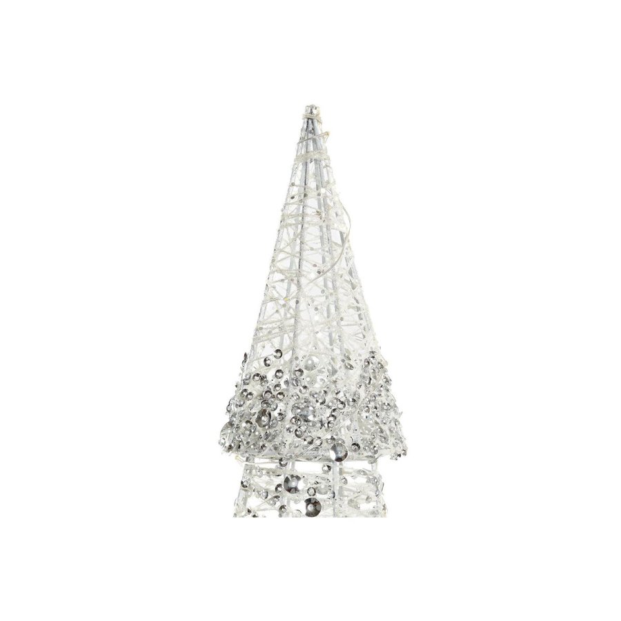 Lysdekoration DKD Home Decor Jul Champagne Tr Hvid (16 x 16 x 60 cm) (2 enheder) #9