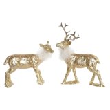 Julepynt DKD Home Decor Harpiks Rensdyr (17,5 x 9 x 22,5 cm) (2 enheder) #1